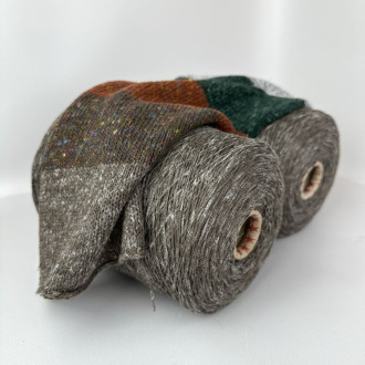 Меринос-Лен TWEED LANA LINO, Pura Lana Italia (серо-коричневый)